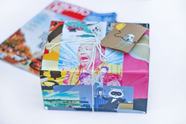 Use magazine cutouts as cheap gift wrapping