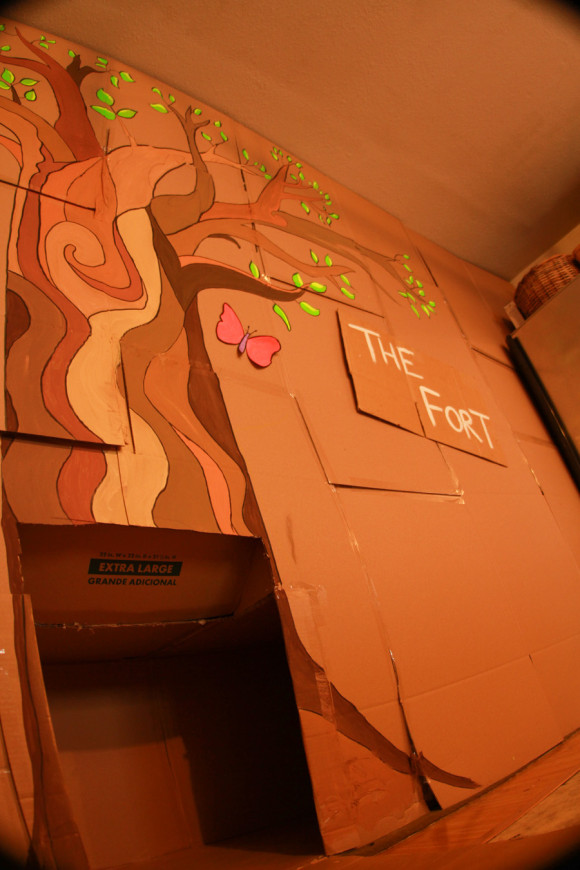 How to build a fort inside: a neon craft