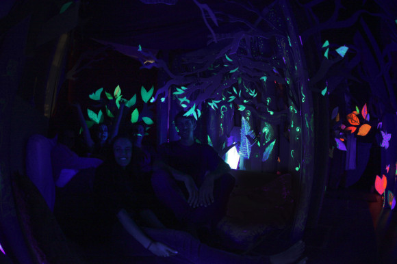 glow in the dark cardboard fort