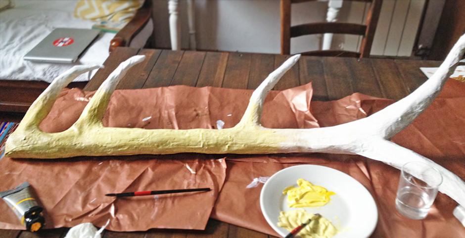 A tutorial on how to make paper mache deer antlers